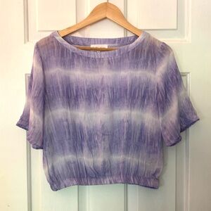 Bella Dahl Lavender Tie-Dye Short Sleeve Lightweight Top